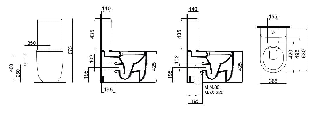 Sanitario bidé "PONTOS" (pack completo)