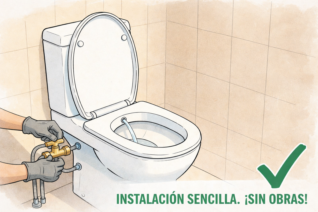 ¿Cómo se instala un inodoro con bidet integrado manual (sin electrónica)?