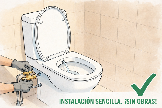 ¿Cómo se instala un inodoro con bidet integrado manual (sin electrónica)?